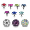 316L acero inoxidable quirúrgico Glitter Body Piercing Dermal Anchor Top